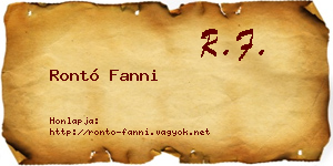 Rontó Fanni névjegykártya
