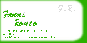 fanni ronto business card